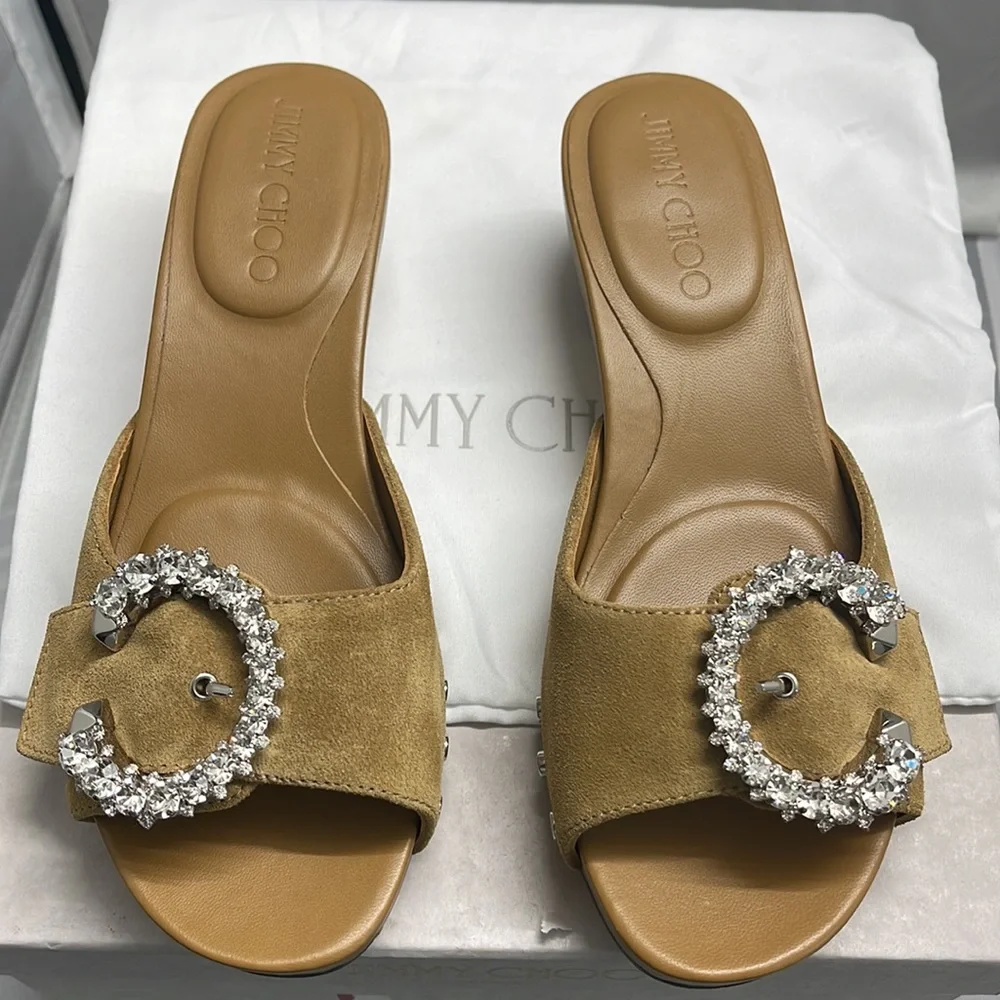 Brand new never worn Jimmy Choo ANISE 95 Gold Liquid Metal Sandal QUI/010 Size36 - Picture 3 of 15